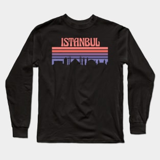 Istanbul City Skyline Sunset Long Sleeve T-Shirt